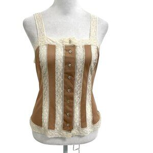Vintage Corset Style Camisole Lace Lingerie Henson Kickernick size Medium